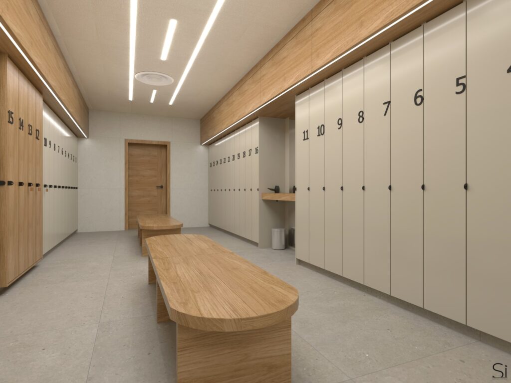 Šatny – vizualizace